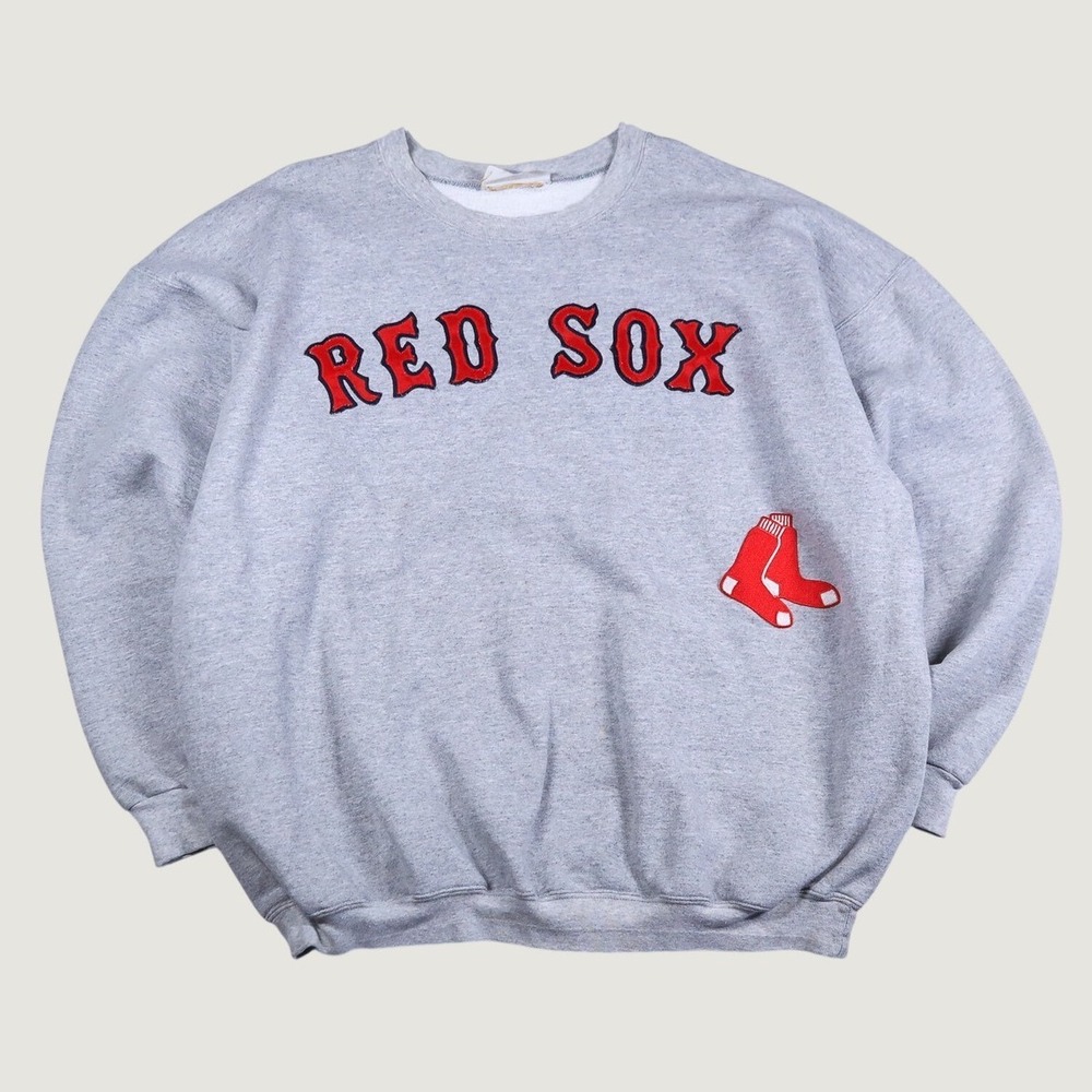 Unbranded Boston Red Sox Sweatshirt Mens XL Gray Vintage Spellout Logo Pullover